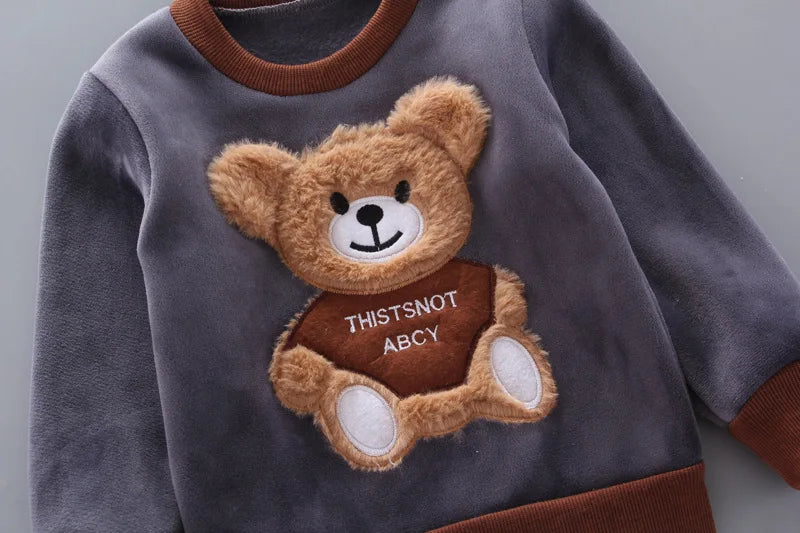 Children's Hooded Fleece Outfit Set for Toddlers