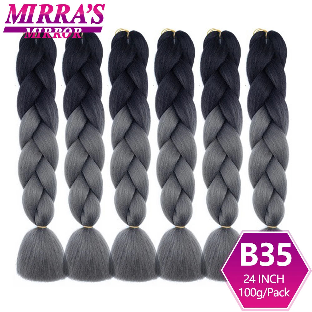 24 Inch Jumbo Braiding Hair Extensions Synthetic Ombre