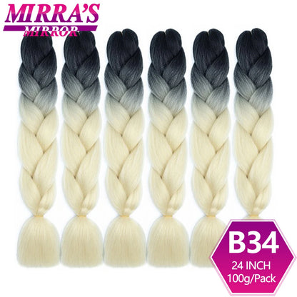 24 Inch Jumbo Braiding Hair Extensions Synthetic Ombre