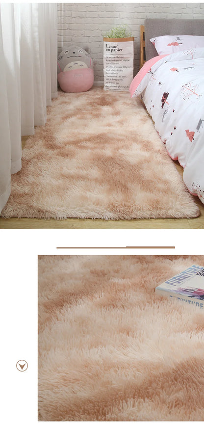Pink Fluffy Polyester Carpet for Children's Room