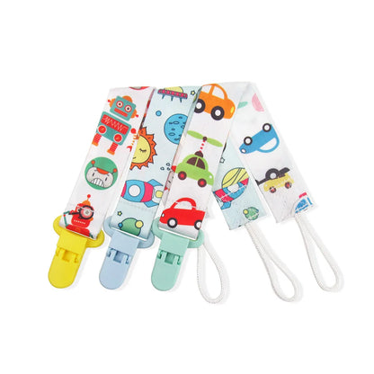 Personalized Cartoon Print Pacifier Clip Set for Babies