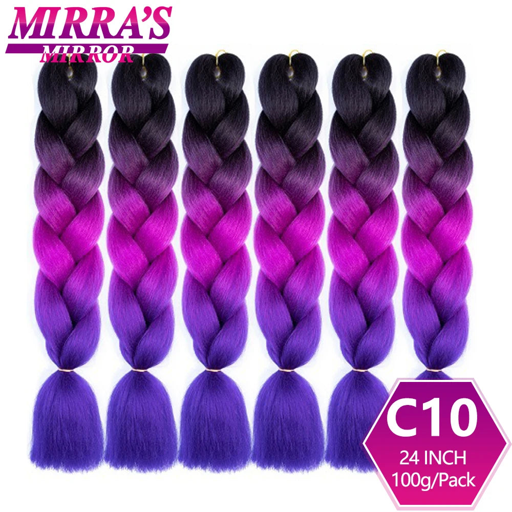 24 Inch Jumbo Braiding Hair Extensions Synthetic Ombre