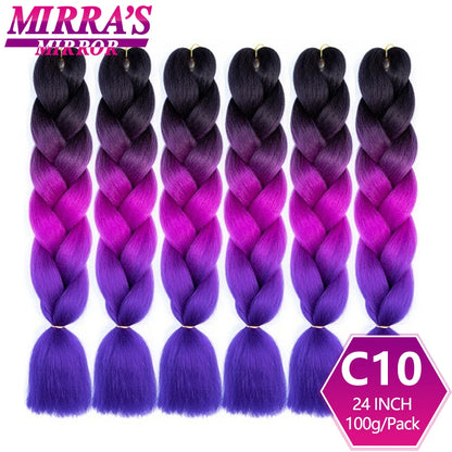 24 Inch Jumbo Braiding Hair Extensions Synthetic Ombre