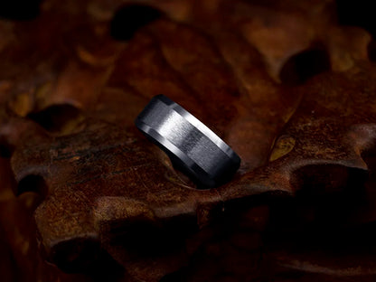 Black Classic Titanium Steel Ring for Men