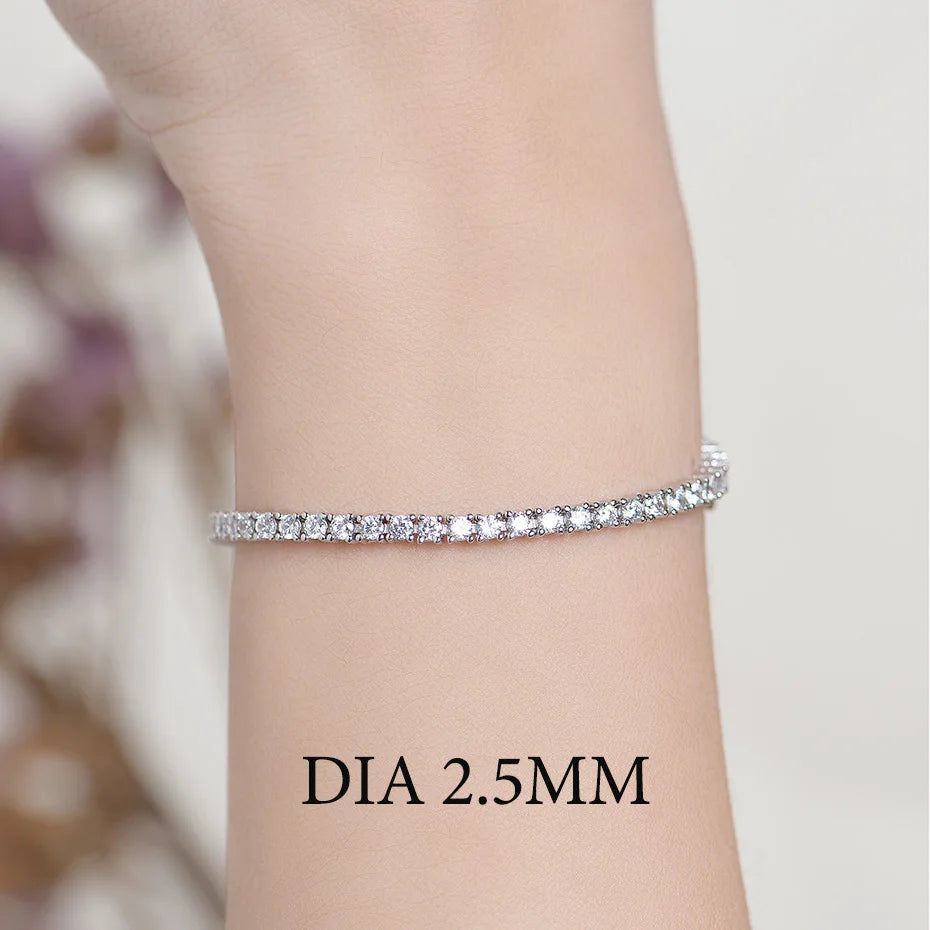 Moissanite Tennis Bracelet for Women in 14K Gold