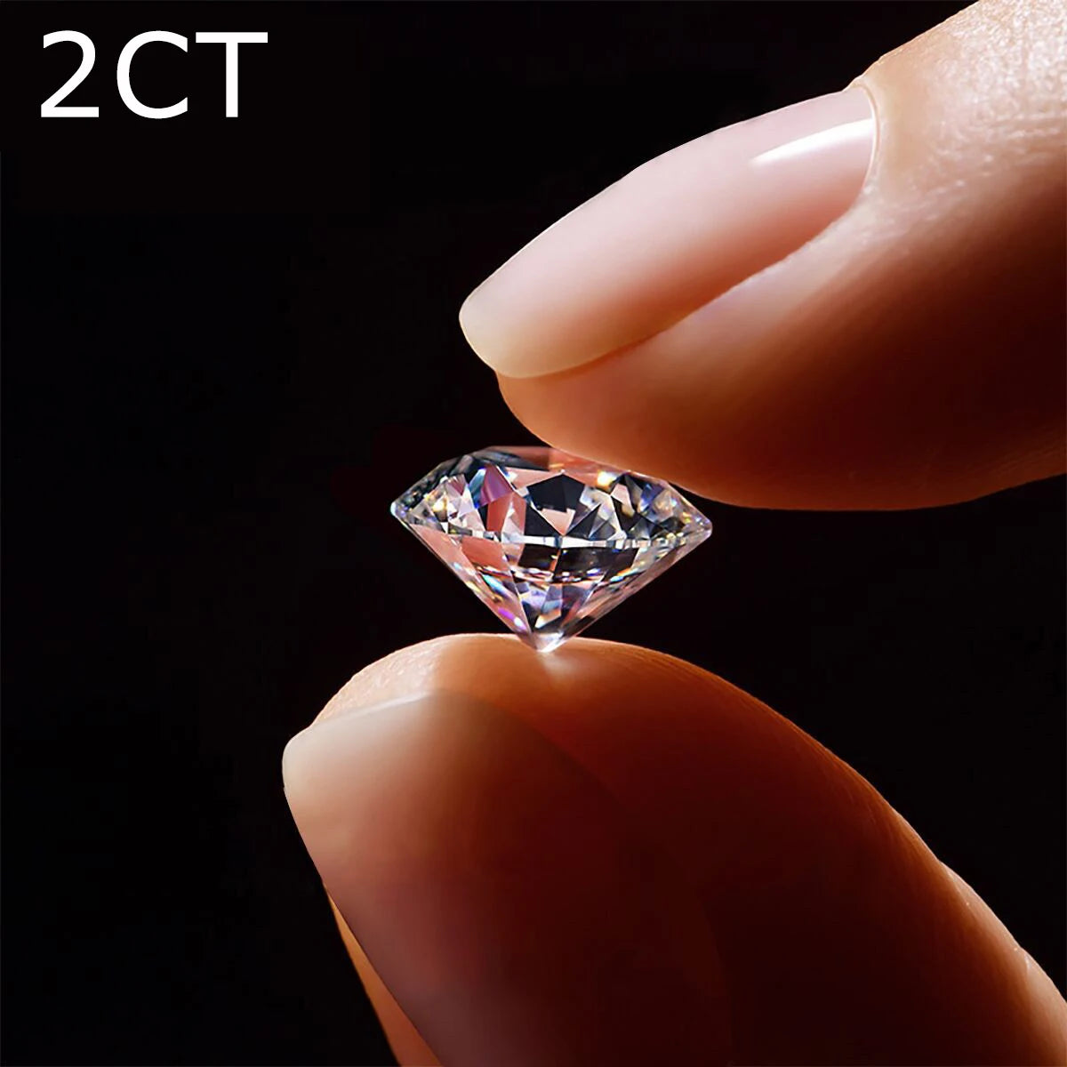 2ct Moissanite Diamond Ring for Women in Sterling Silver
