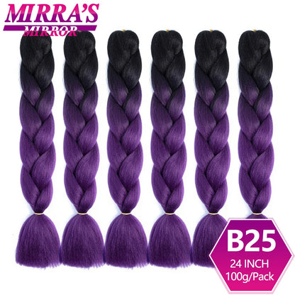 24 Inch Jumbo Braiding Hair Extensions Synthetic Ombre