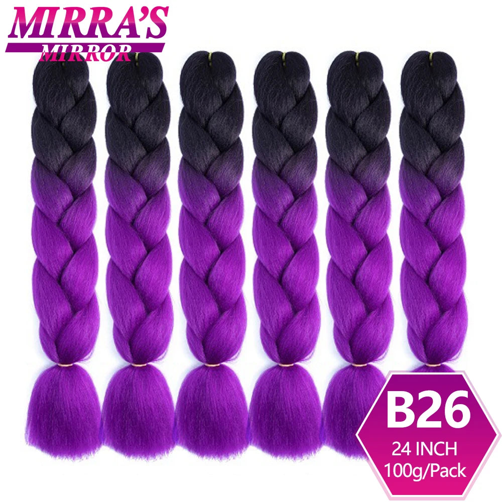 24 Inch Jumbo Braiding Hair Extensions Synthetic Ombre