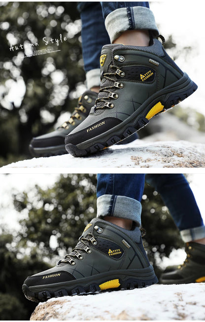 Men's Waterproof Leather Snow Boots Size 39-47