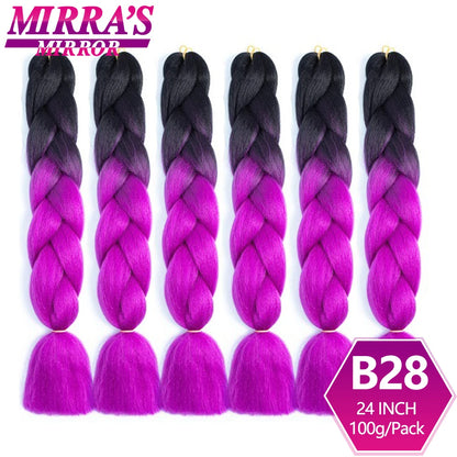 24 Inch Jumbo Braiding Hair Extensions Synthetic Ombre