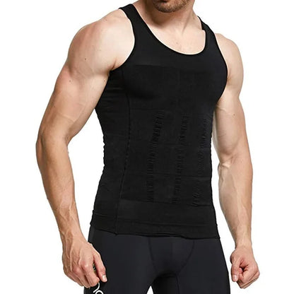 Men's Slimming Vest Body Shaper Corset in Nylon Elastane