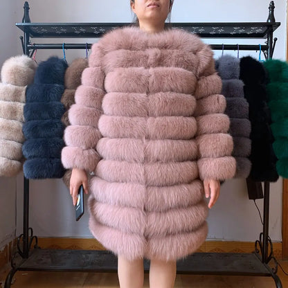 4in1 Women Fox Fur Coat Winter Outerwear