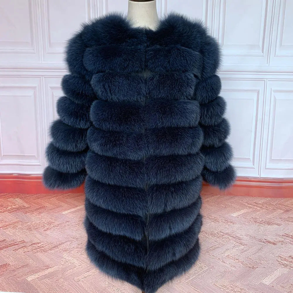 4in1 Women Fox Fur Coat Winter Outerwear