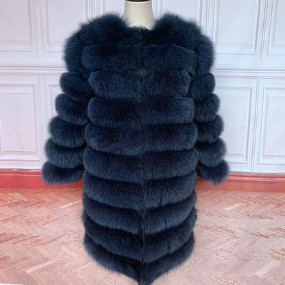 4in1 Women Fox Fur Coat Winter Outerwear