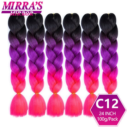 24 Inch Jumbo Braiding Hair Extensions Synthetic Ombre