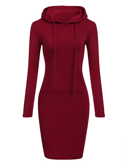 Hooded Sweatshirt Dress for Women in Polyester