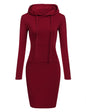 Hooded Sweatshirt Dress for Women in Polyester
