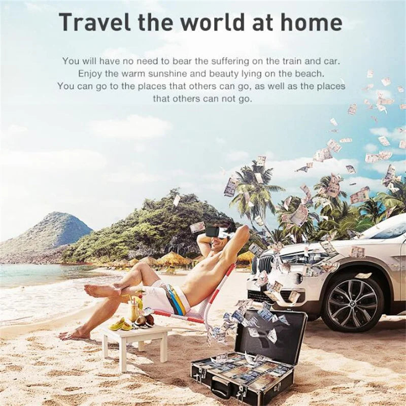 Wireless Virtual Reality Glasses 3D Headset for 4.7-7.2" Phones