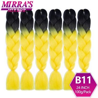24 Inch Jumbo Braiding Hair Extensions Synthetic Ombre