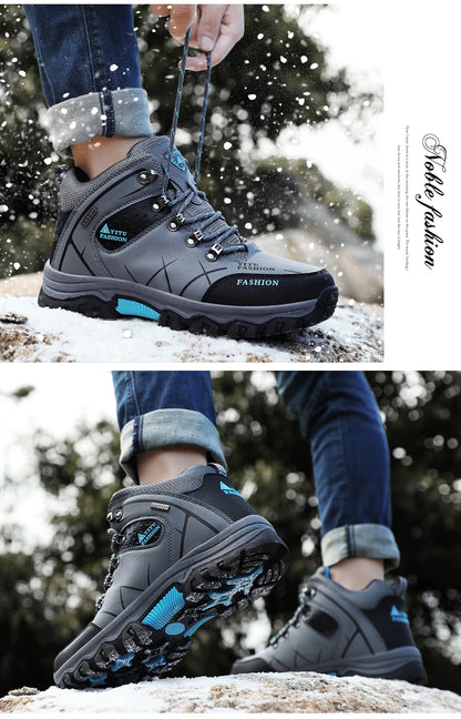 Men's Waterproof Leather Snow Boots Size 39-47