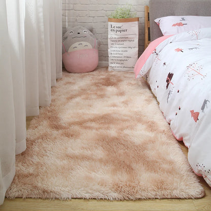 Pink Fluffy Polyester Carpet for Children's Room