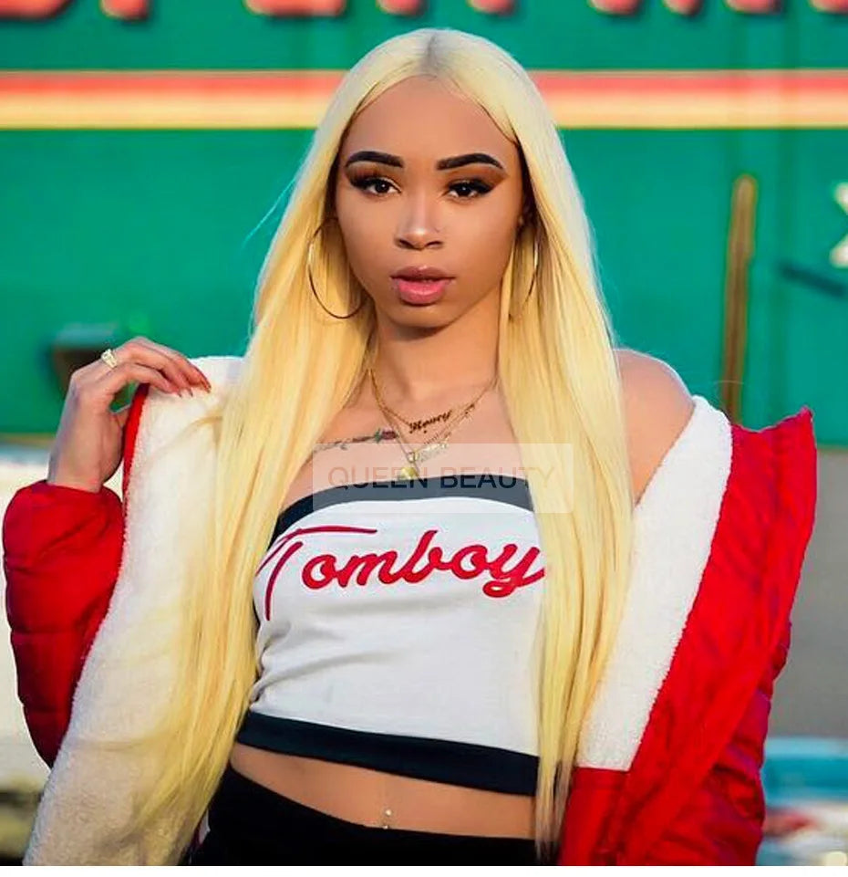 13x6 360 Lace Wig Human Hair Pre Plucked Blonde