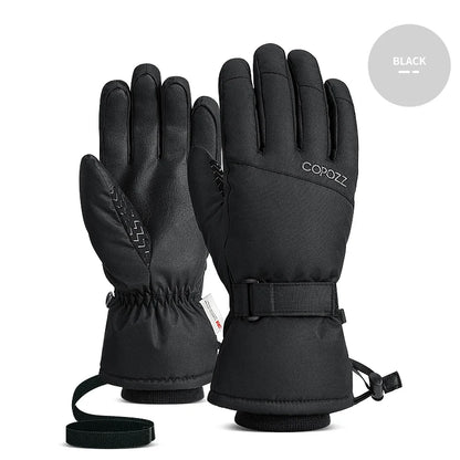 Copozz Waterproof Ultralight Winter Ski Gloves Black White