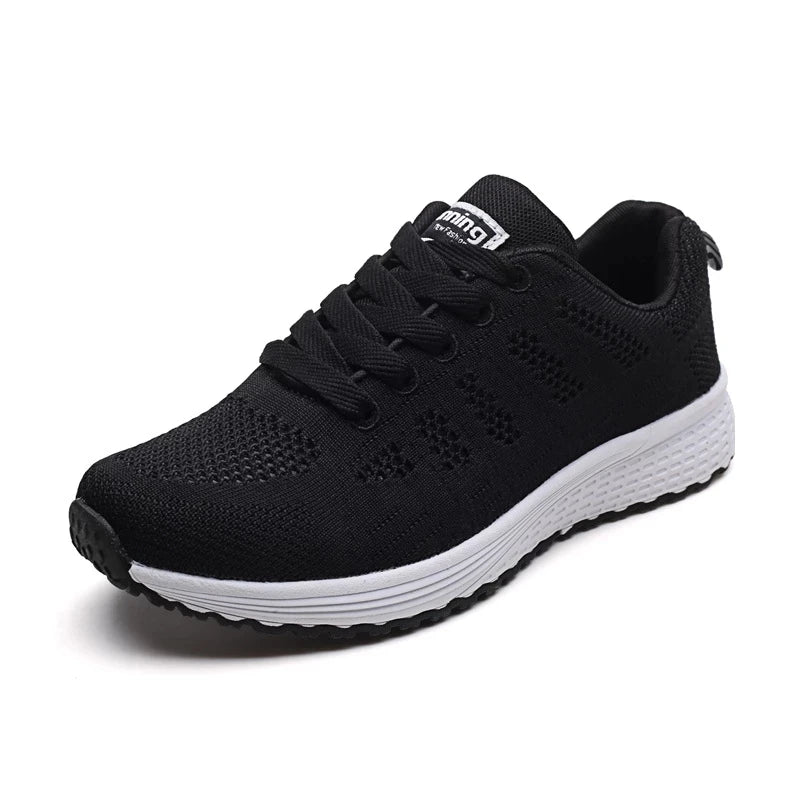 Women Breathable Mesh Flat Sneakers White