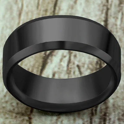 Black Classic Titanium Steel Ring for Men