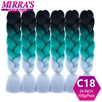24 Inch Jumbo Braiding Hair Extensions Synthetic Ombre