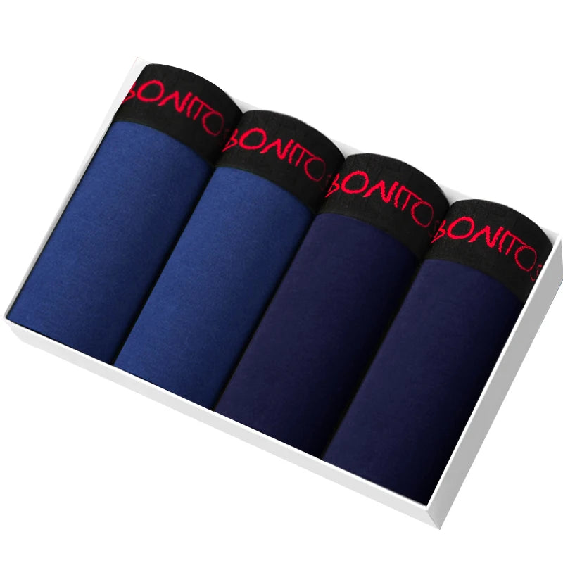 4pcs Cotton Boxer Shorts for Men Soft Underwear Set
