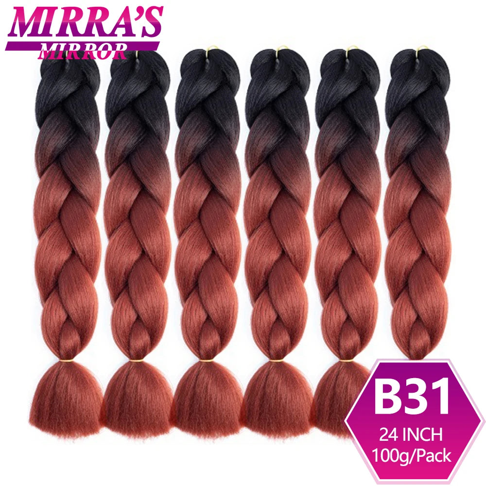 24 Inch Jumbo Braiding Hair Extensions Synthetic Ombre