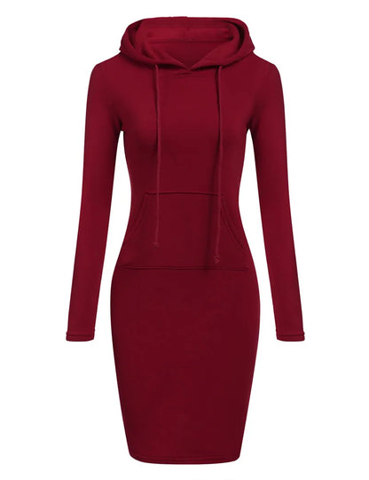 Hooded Sweatshirt Dress for Women in Polyester