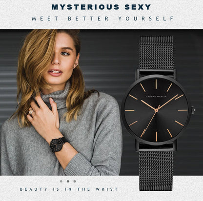 Hannah Martin Women 36mm Rose Gold Quartz Watch
