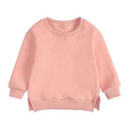 Kids Hooded Sweatshirt Cotton Solid Top for Girls