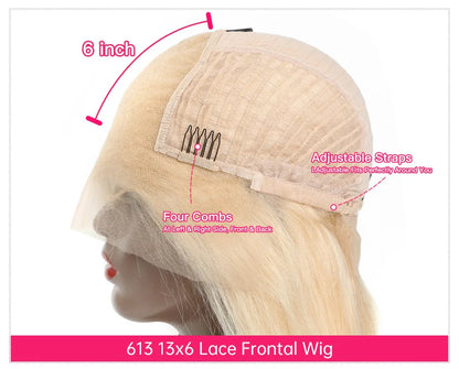 360 Lace Frontal Wig 613 Blonde Body Wave Human Hair