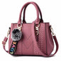 Leather Messenger Bag with Fur Decoration for Women