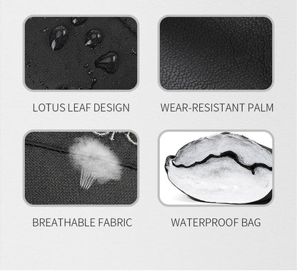 Copozz Waterproof Ultralight Winter Ski Gloves Black White
