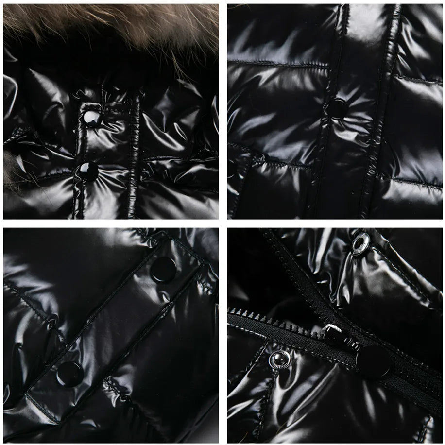 Black Down Winter Parka Jacket for Boys and Girls