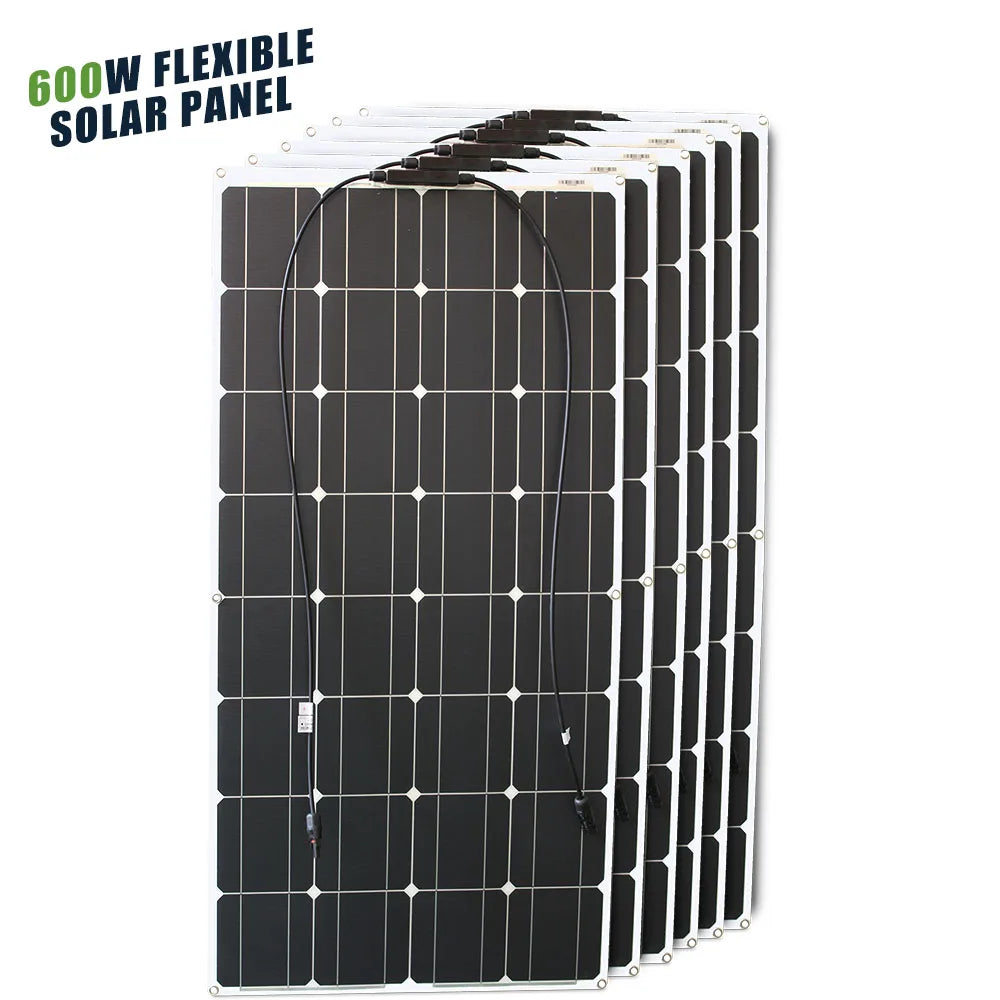 ASUNERGE 12V Flexible Monocrystalline Solar Panel 100W