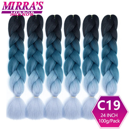 24 Inch Jumbo Braiding Hair Extensions Synthetic Ombre