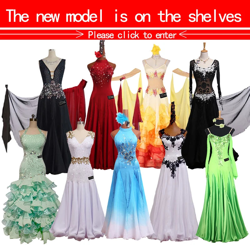 Latin Dance Dress with Rhinestones and Tassels in Red and White