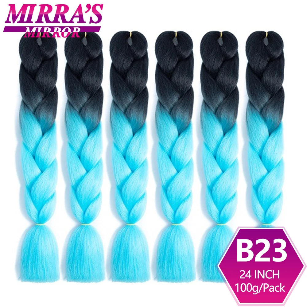 24 Inch Jumbo Braiding Hair Extensions Synthetic Ombre