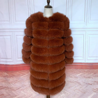 4in1 Women Fox Fur Coat Winter Outerwear
