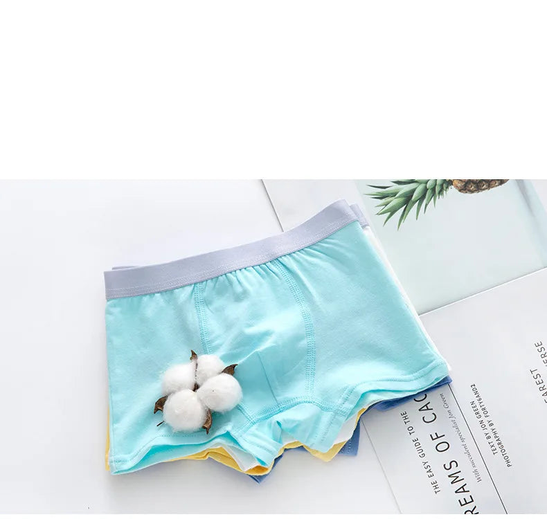 Children's Cotton Underwear Boy Briefs with Cartoon Design