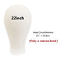 Canvas Wig Stand 21-24 Inch Mannequin Head for Hairstyling