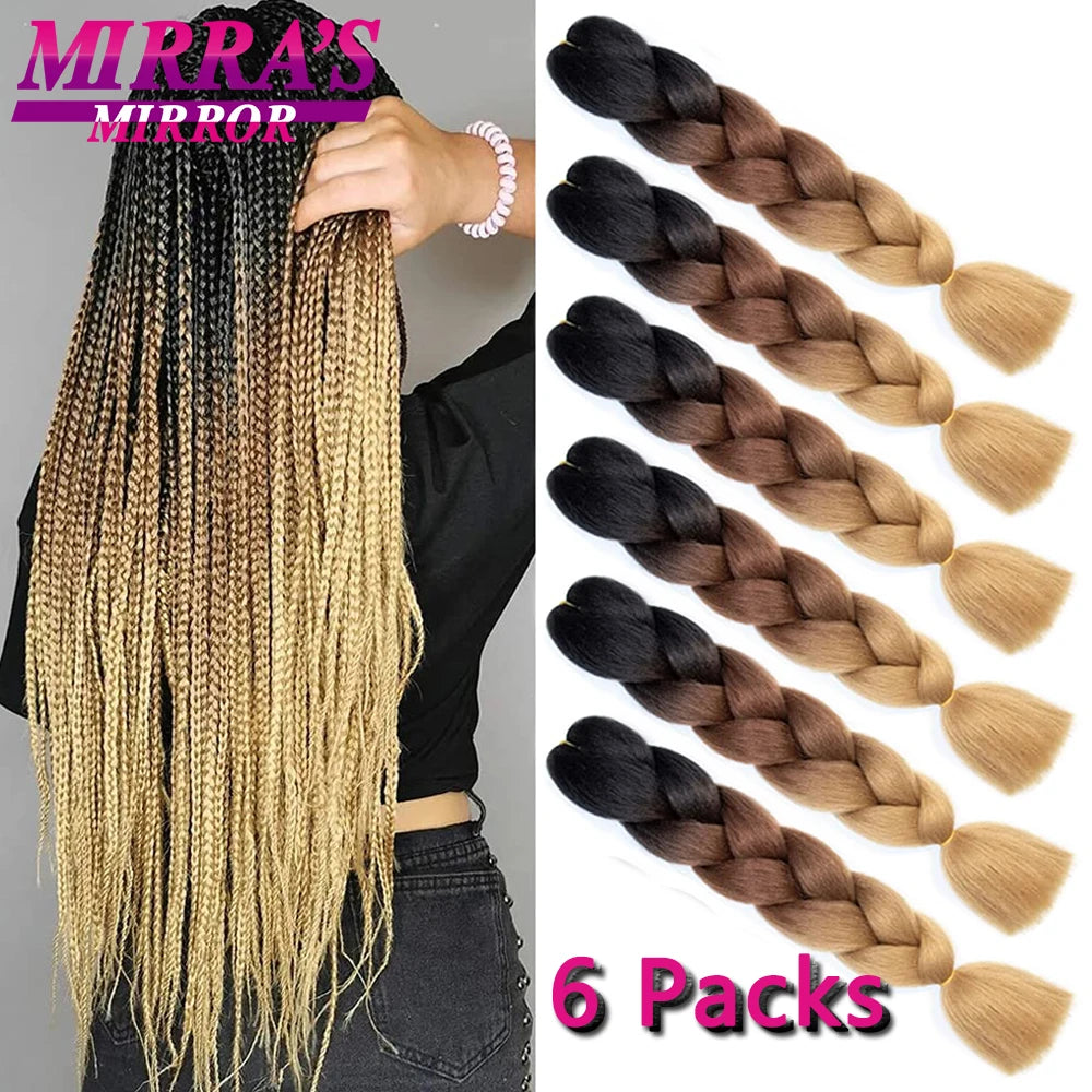 24 Inch Jumbo Braiding Hair Extensions Synthetic Ombre