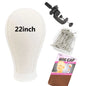 Canvas Wig Stand 21-24 Inch Mannequin Head for Hairstyling