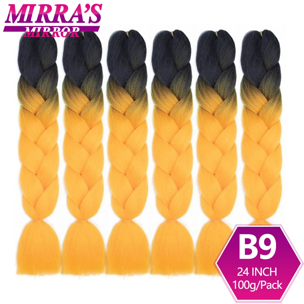 24 Inch Jumbo Braiding Hair Extensions Synthetic Ombre