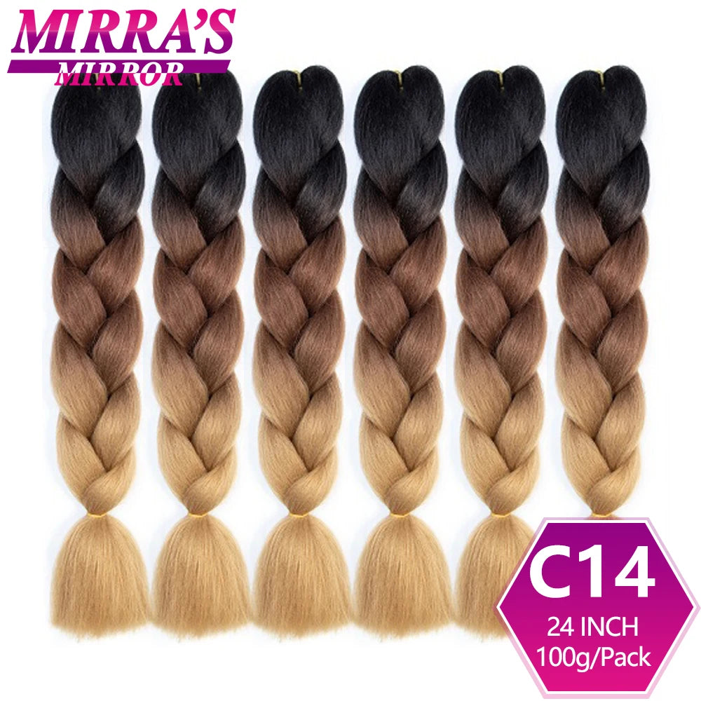 24 Inch Jumbo Braiding Hair Extensions Synthetic Ombre